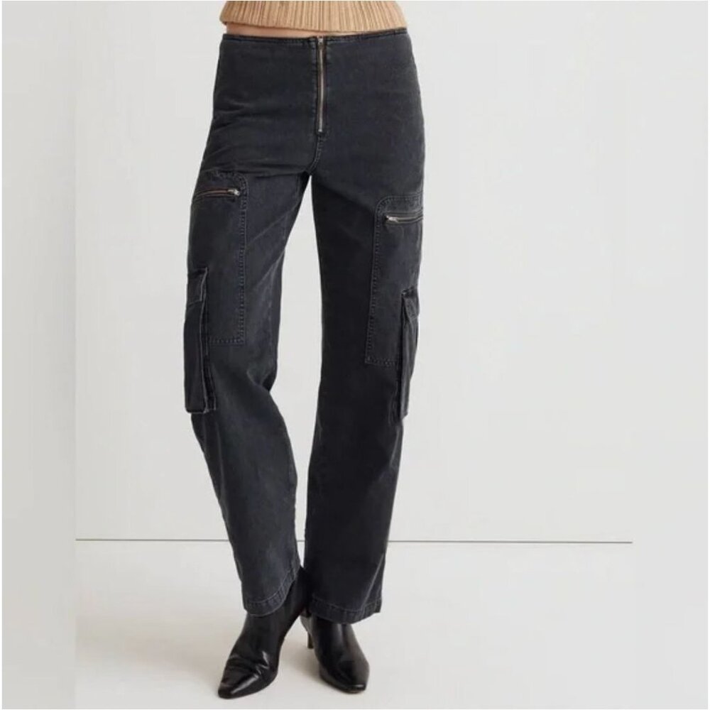 Madewell Low Slung Baggy Cargo Jeans 27 Winsom Wash Y2K Cool Grunge Alt Emo